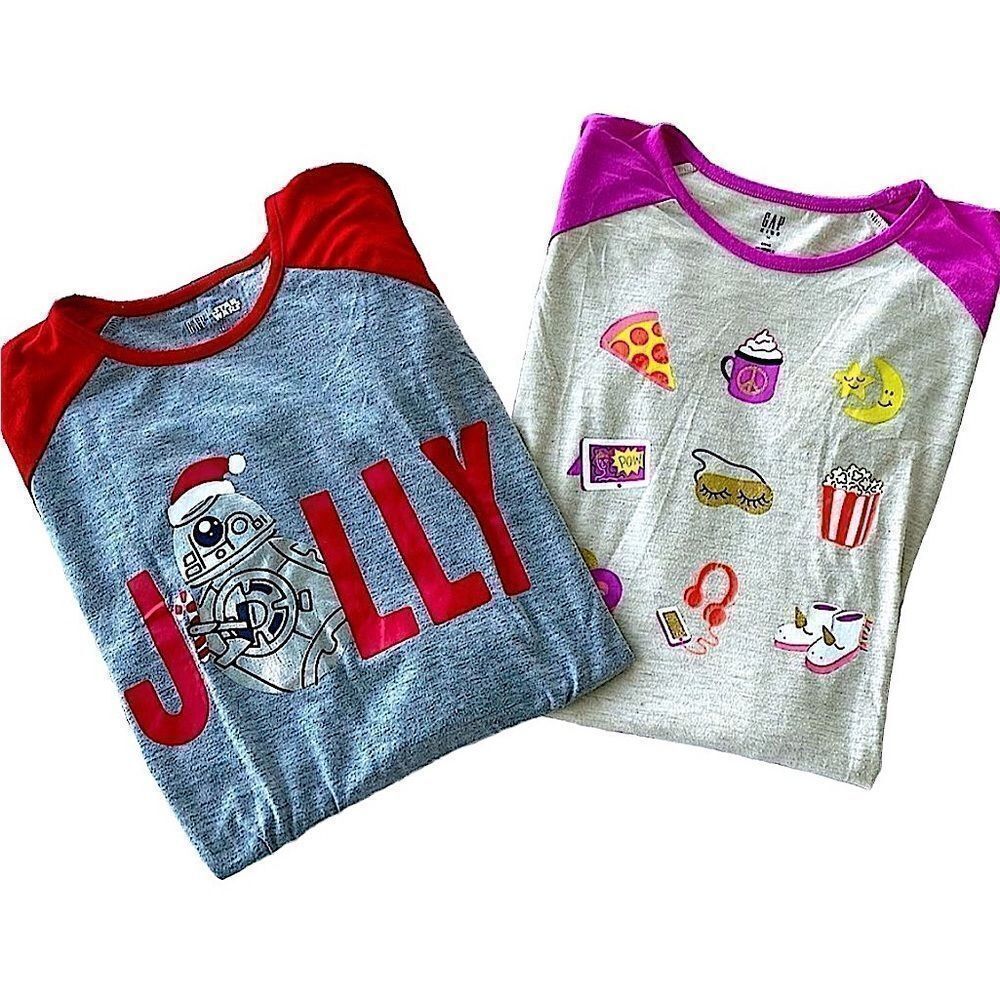 Gap Sleep Sz 14 Long Sleeve Raglan Nightgowns